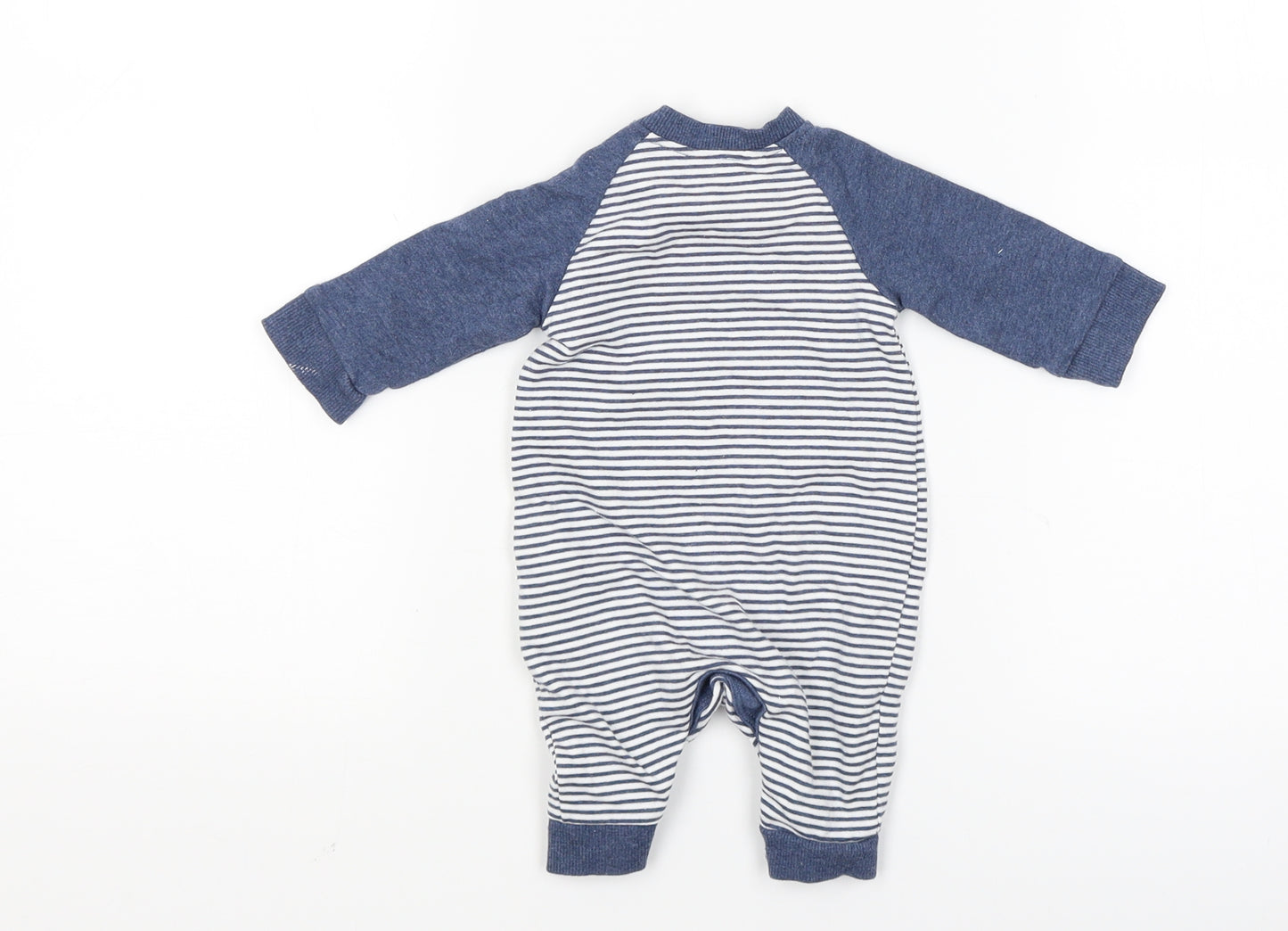 Mothercare Baby Blue Striped  Babygrow One-Piece Size Newborn  - little heroes drink their milk