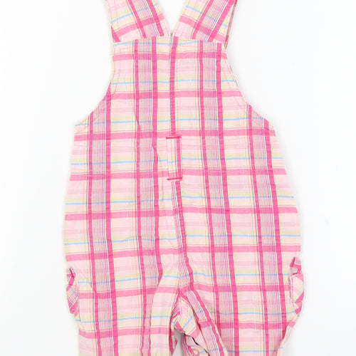Marks and Spencer Baby Pink Plaid  Dungaree One-Piece Size 0-3 Months