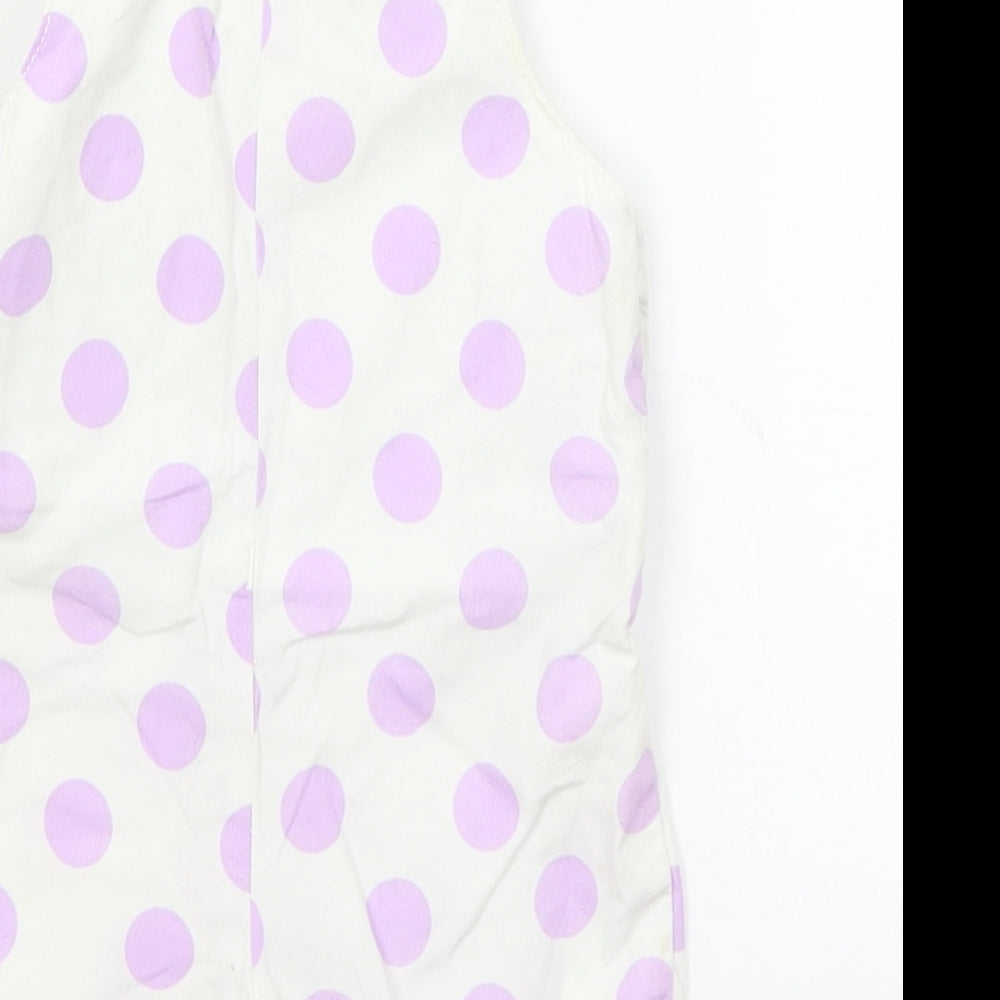 George Baby White Polka Dot  Dungaree One-Piece Size 0-3 Months  - cat