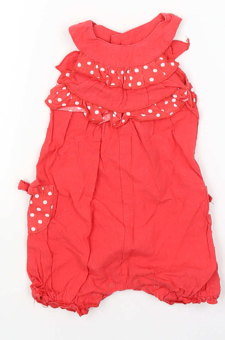 TU Baby Red Polka Dot Babygrow One-Piece Size 3-6 Months