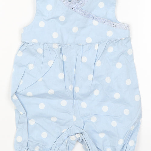 Tiny Ted Baby Blue Polka Dot  Dungaree One-Piece Size 0-3 Months