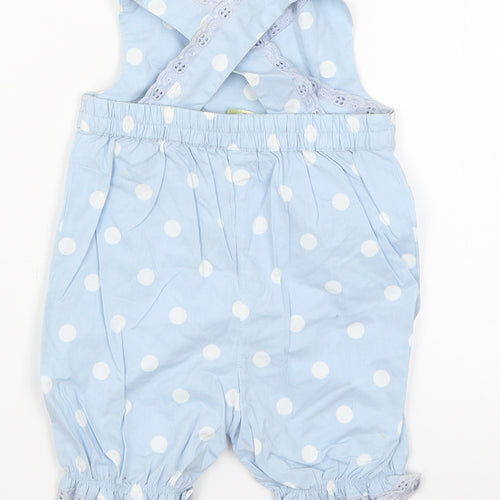 Tiny Ted Baby Blue Polka Dot  Dungaree One-Piece Size 0-3 Months
