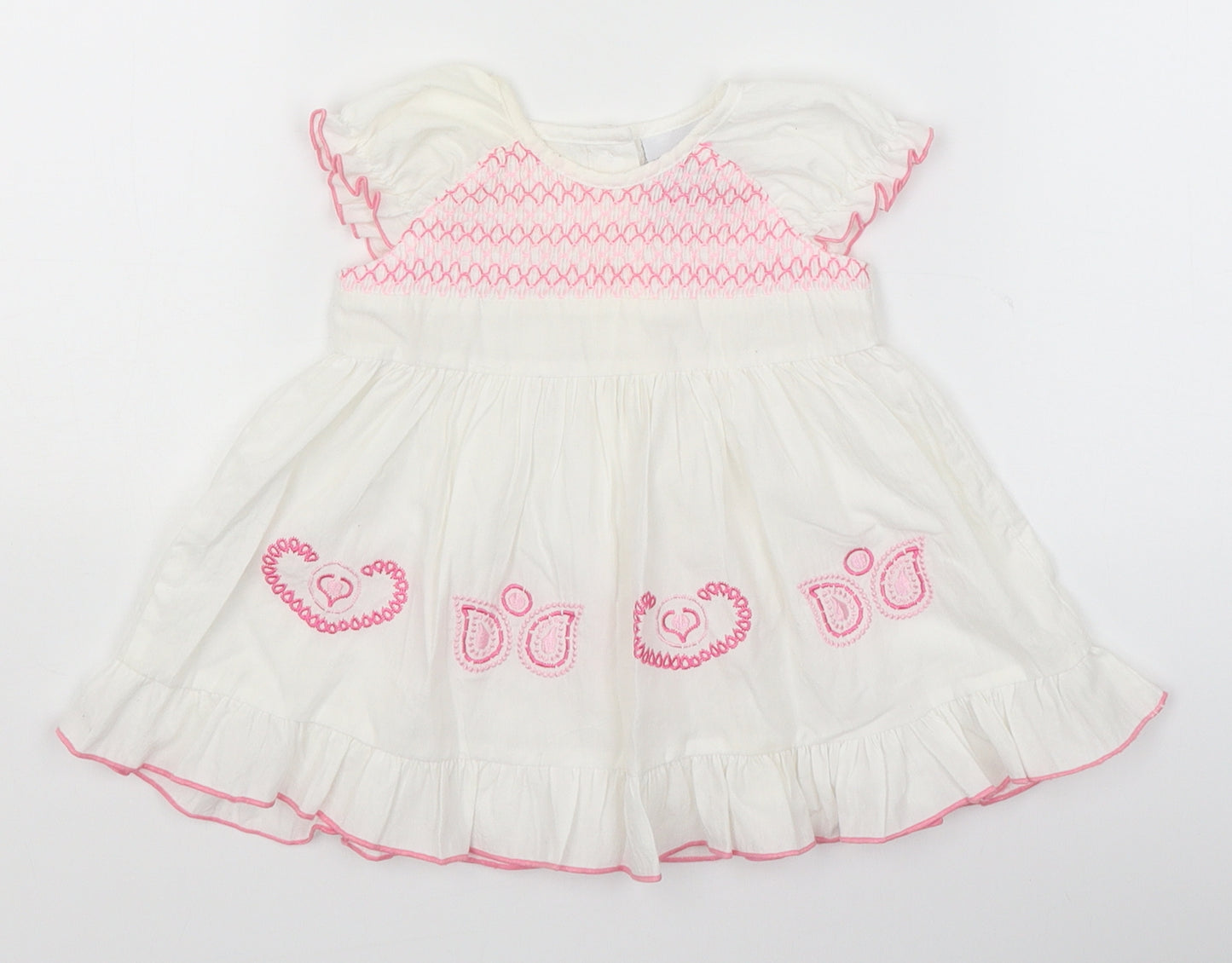 Nursery Time Baby White Paisley  Fit & Flare  Size 6-9 Months