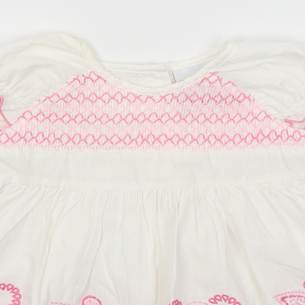 Nursery Time Baby White Paisley  Fit & Flare  Size 6-9 Months