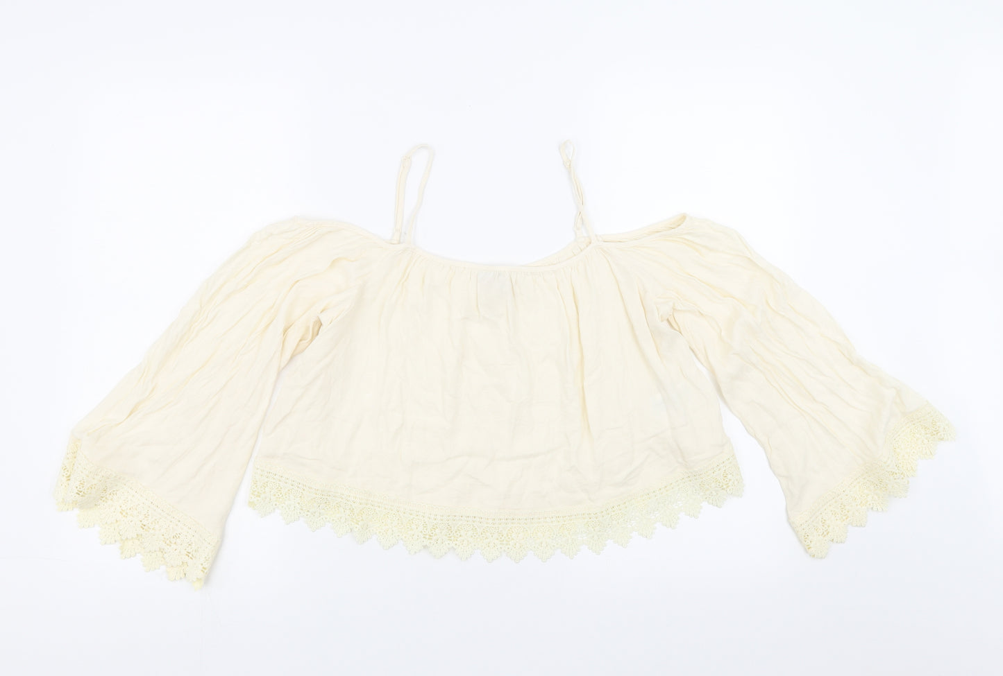 Divided by H&M Womens Ivory   Basic Blouse Size 12  - Lace detail