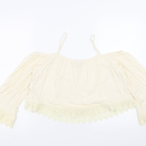 Divided by H&M Womens Ivory   Basic Blouse Size 12  - Lace detail