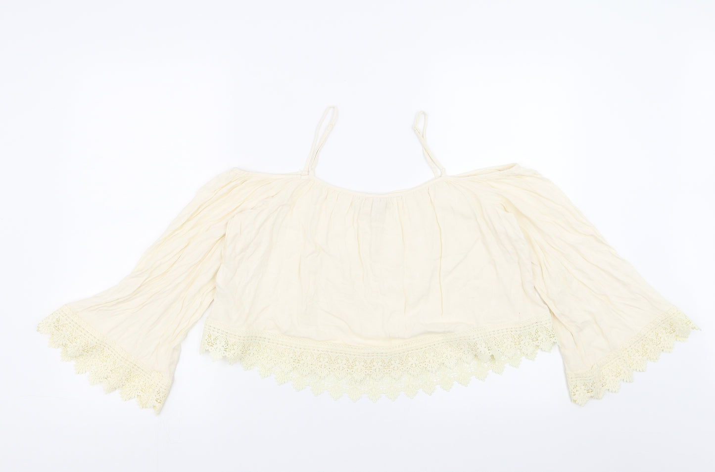 Divided by H&M Womens Ivory   Basic Blouse Size 12  - Lace detail