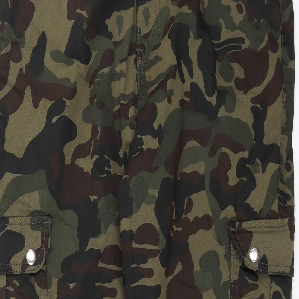 Select Womens Green Camouflage  Cargo Trousers Size 16 L29 in