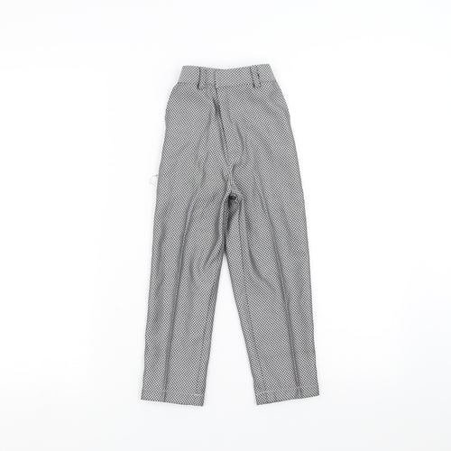 Preworn Boys Grey Geometric   Trousers Size 4 Years
