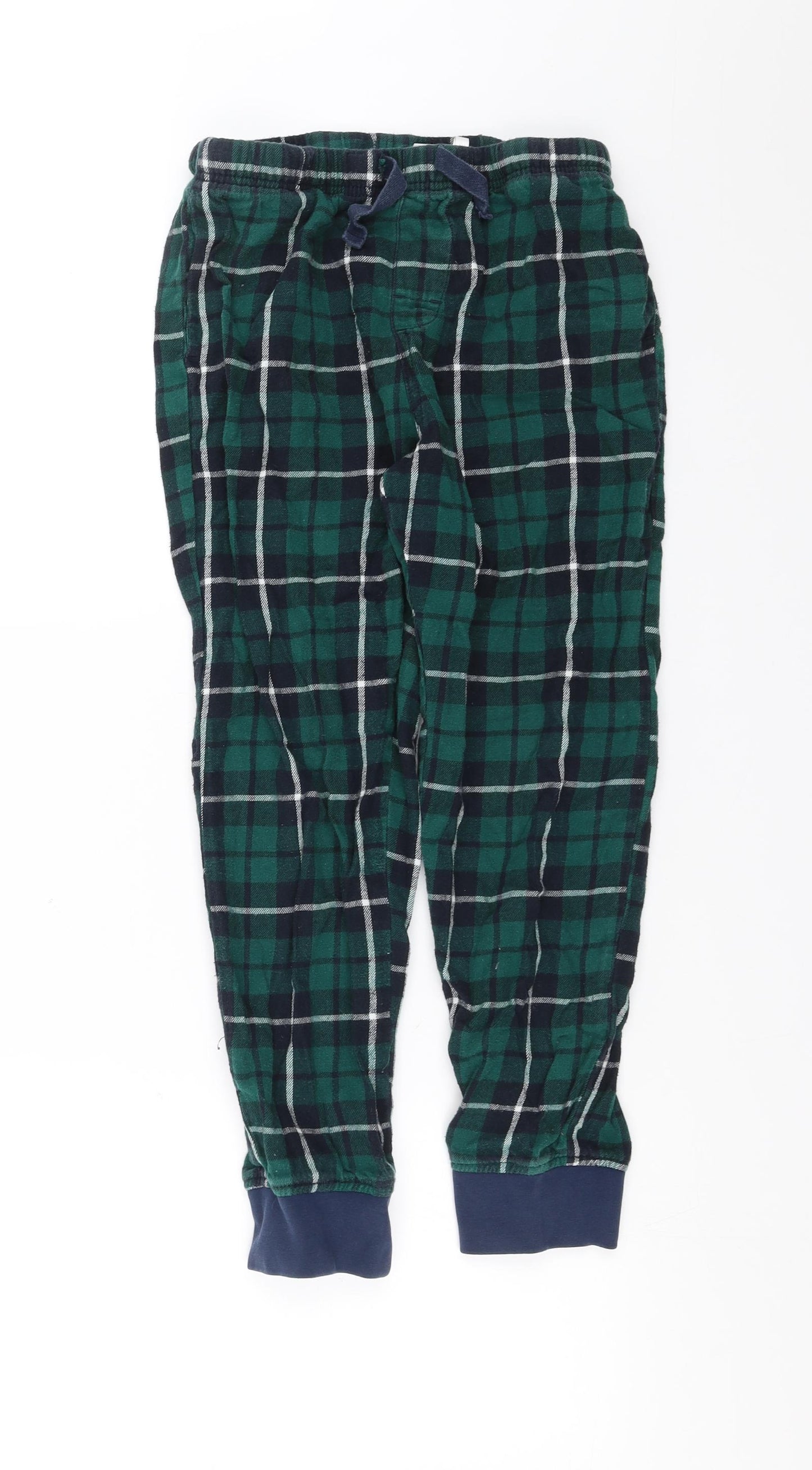 H&M Boys Green Check   Pyjama Pants Size 10-11 Years