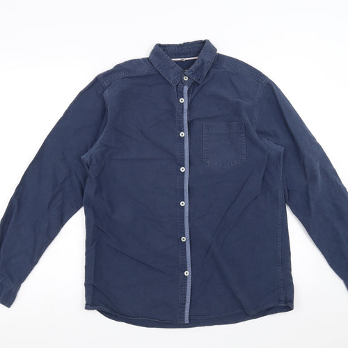 BOSTON CREW Mens Blue    Button-Up Size M