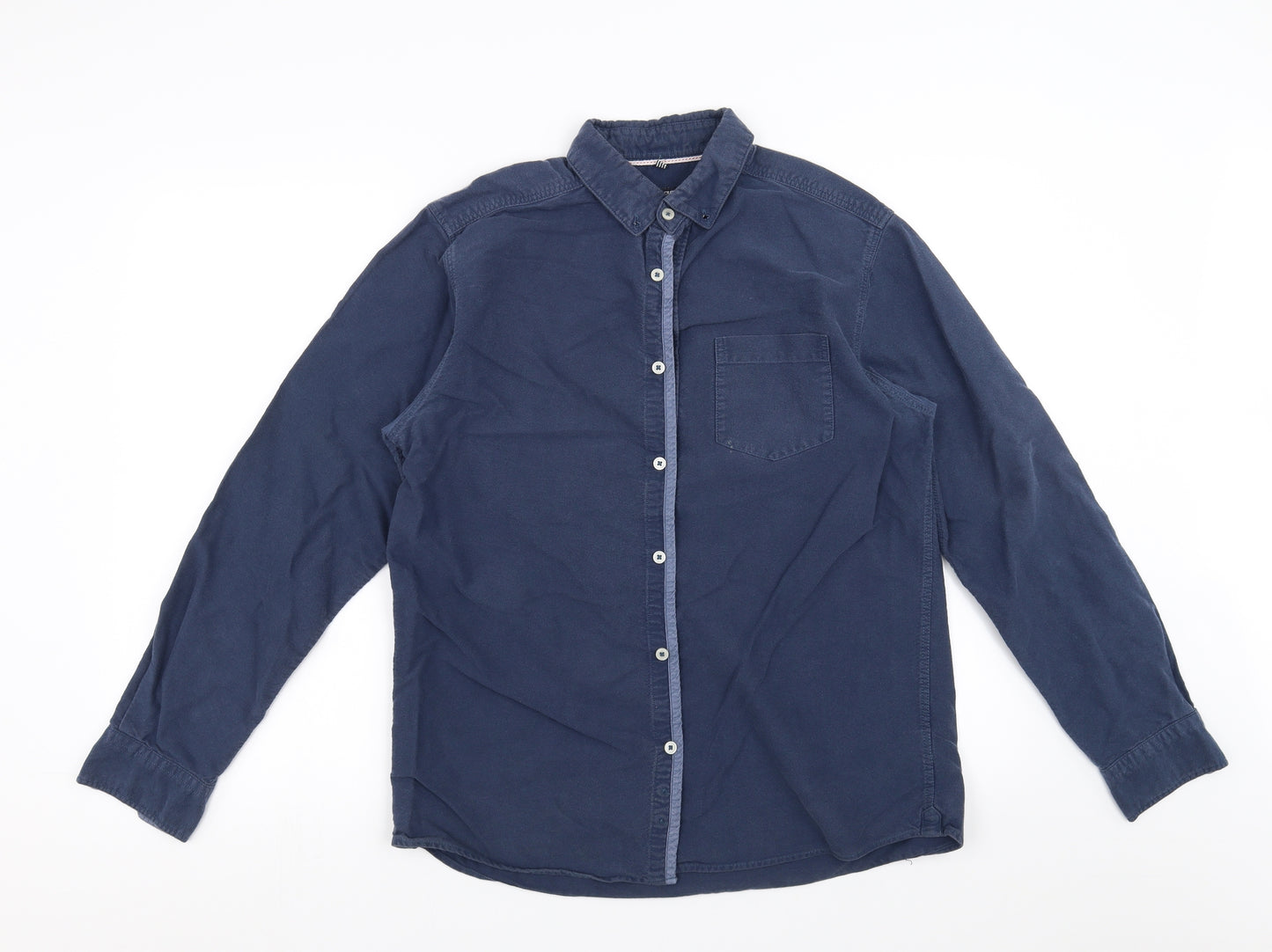 BOSTON CREW Mens Blue    Button-Up Size M