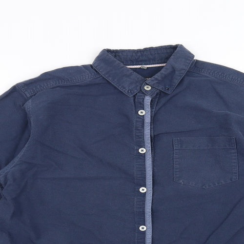 BOSTON CREW Mens Blue    Button-Up Size M