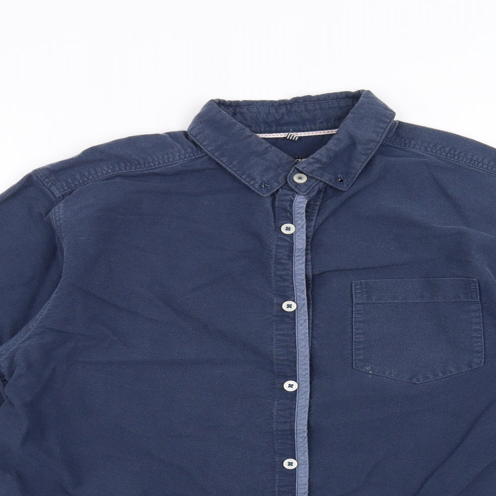 BOSTON CREW Mens Blue    Button-Up Size M