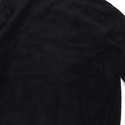 Primark Mens Black Solid Fleece  Pyjama Top Size S  - super mario