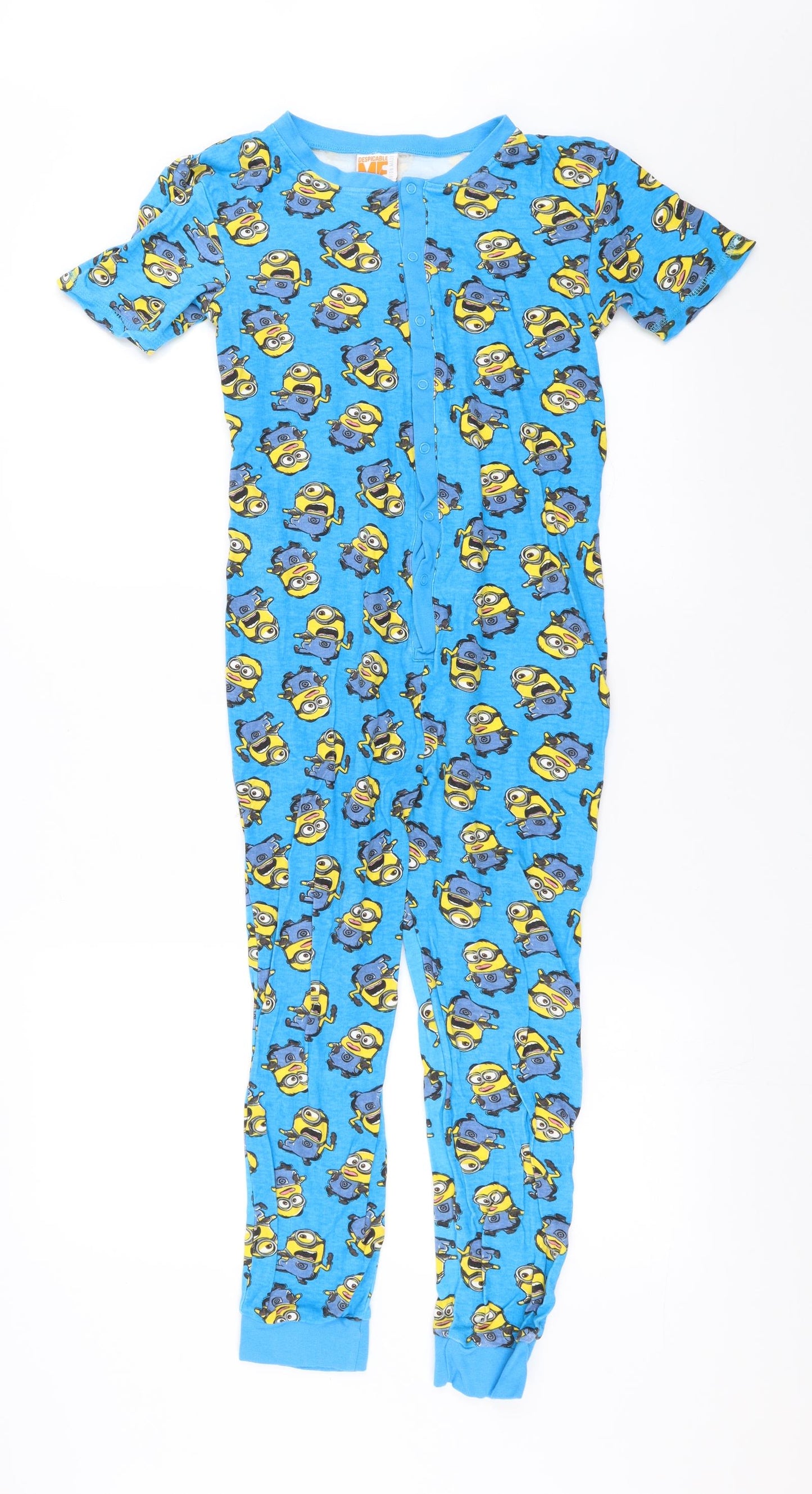 George Boys Blue Solid   One Piece Size 10-11 Years  - minions onesie