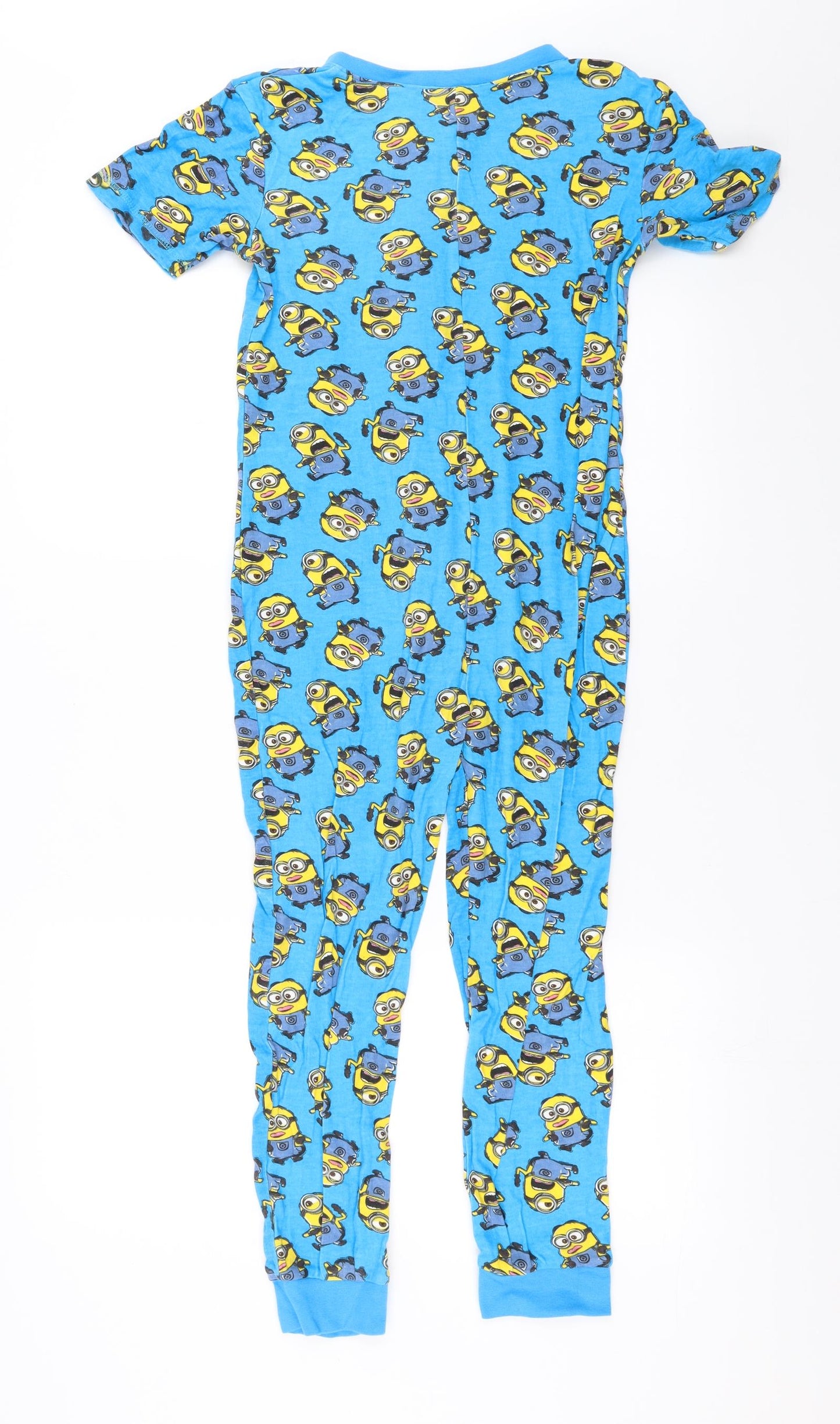 George Boys Blue Solid   One Piece Size 10-11 Years  - minions onesie
