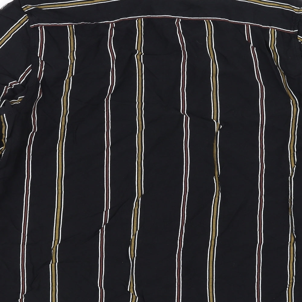 New Look Mens Black Striped   Button-Up Size M