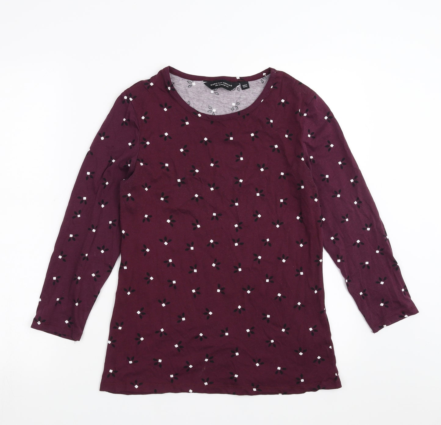 Dorothy Perkins Womens Purple Geometric  Basic T-Shirt Size 10