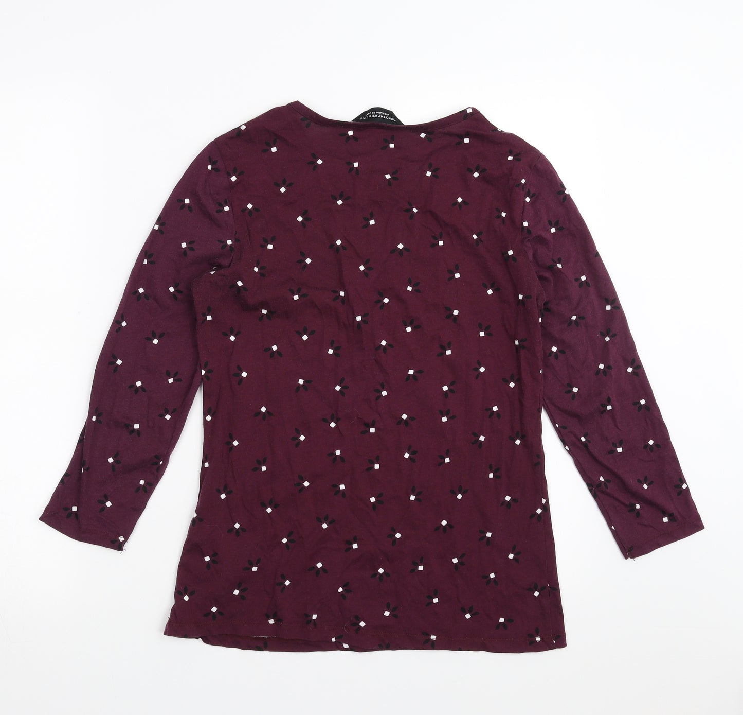 Dorothy Perkins Womens Purple Geometric  Basic T-Shirt Size 10