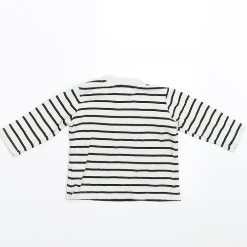 George Girls White Striped  Basic T-Shirt Size 3-6 Months
