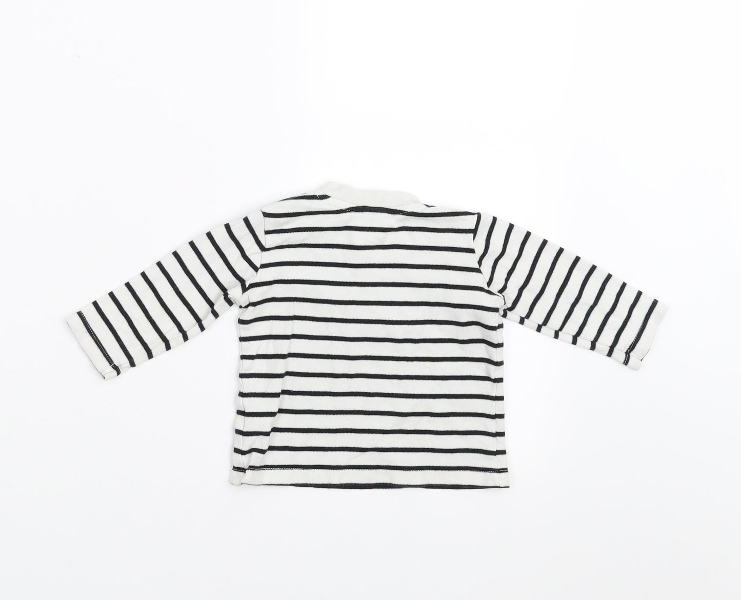 George Girls White Striped  Basic T-Shirt Size 3-6 Months
