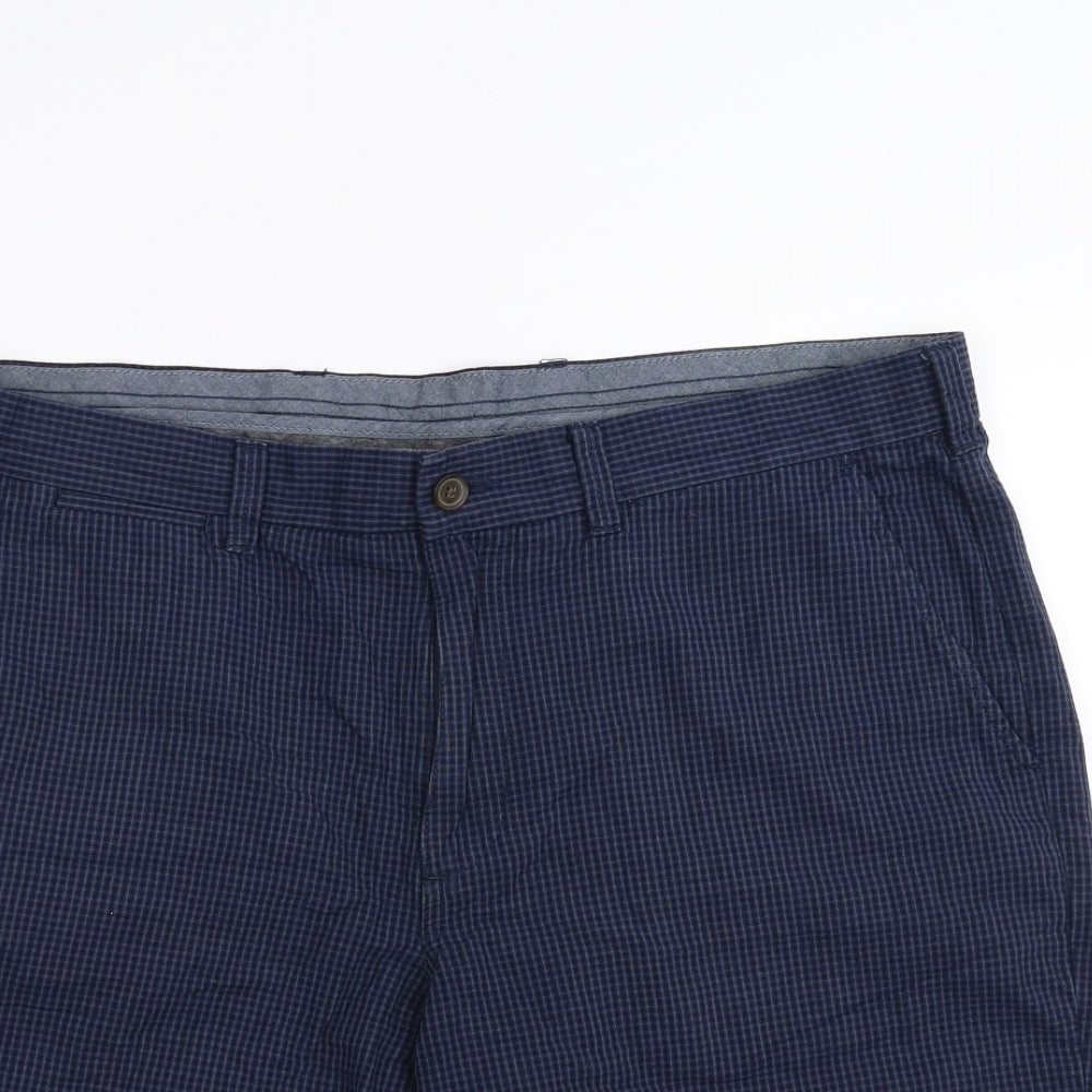 Marks and Spencer Mens Blue Check  Bermuda Shorts Size 36 in