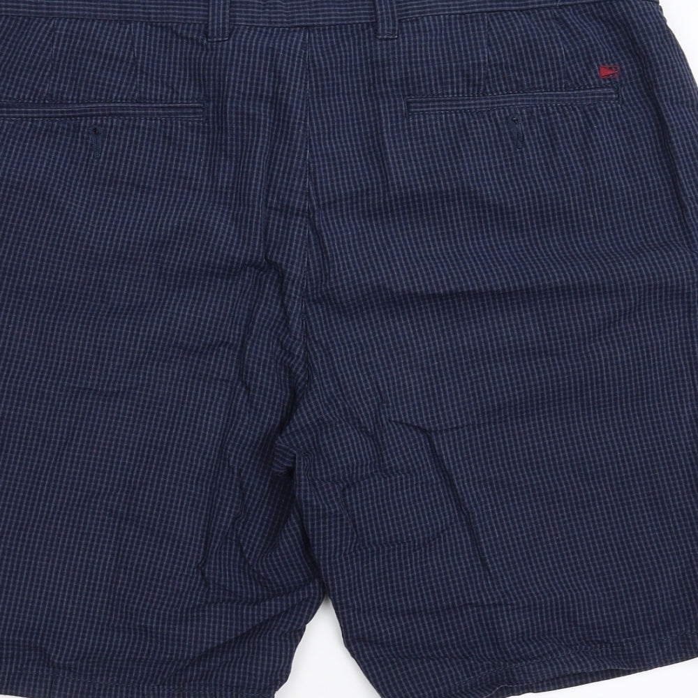 Marks and Spencer Mens Blue Check  Bermuda Shorts Size 36 in
