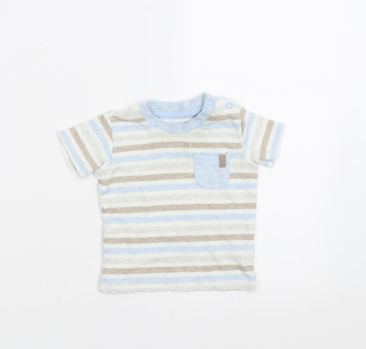 George Baby Blue Striped  Basic T-Shirt Size 3-6 Months
