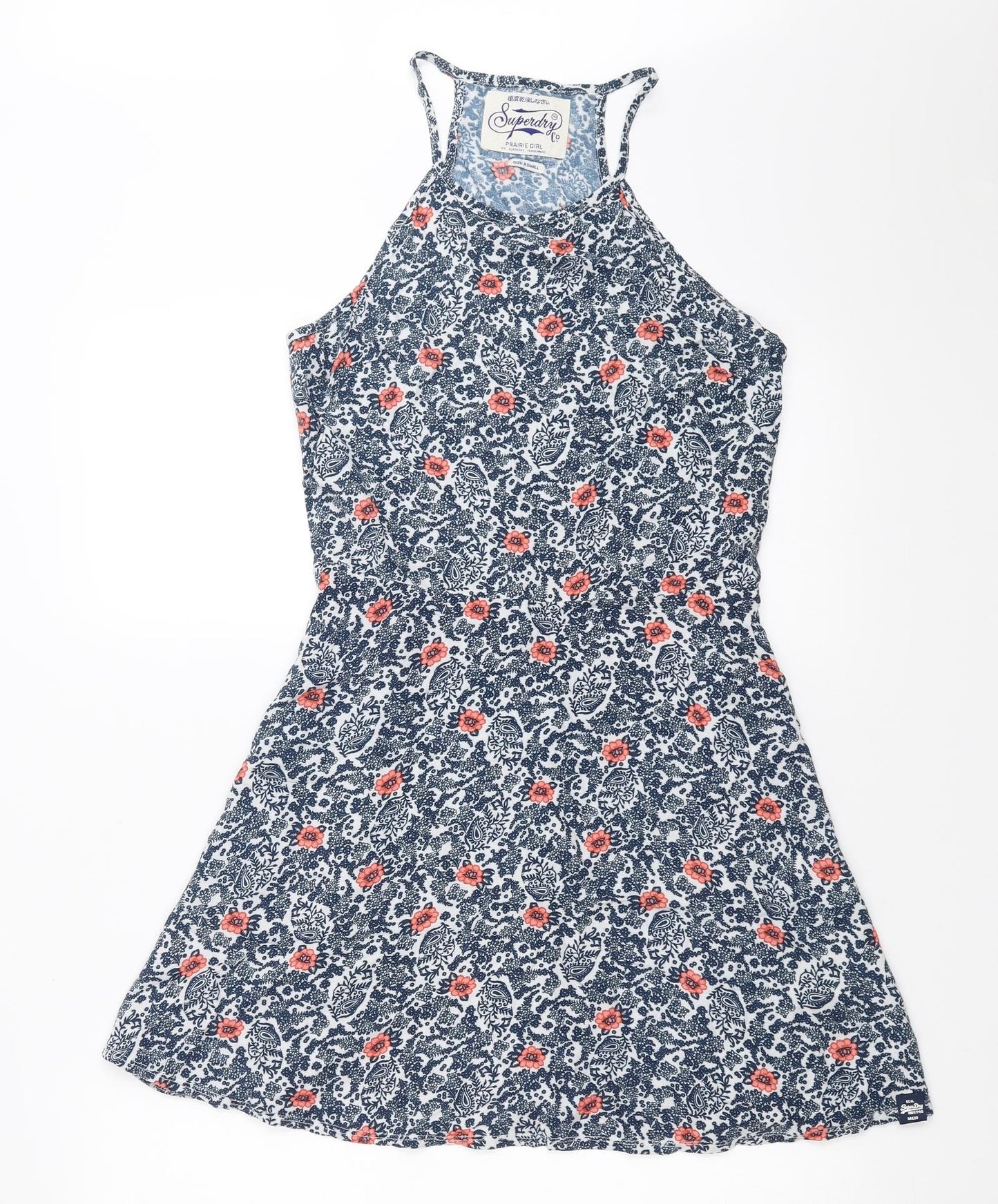 Superdry Womens Blue Floral  Fit & Flare  Size XS