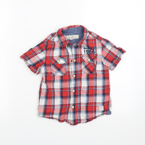 H&M Boys Red Check  Basic Button-Up Size 4-5 Years