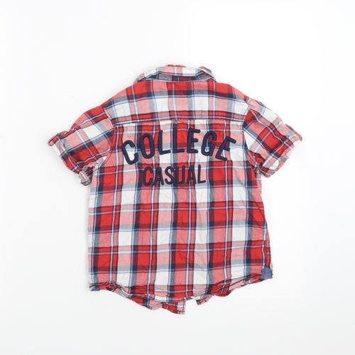 H&M Boys Red Check  Basic Button-Up Size 4-5 Years