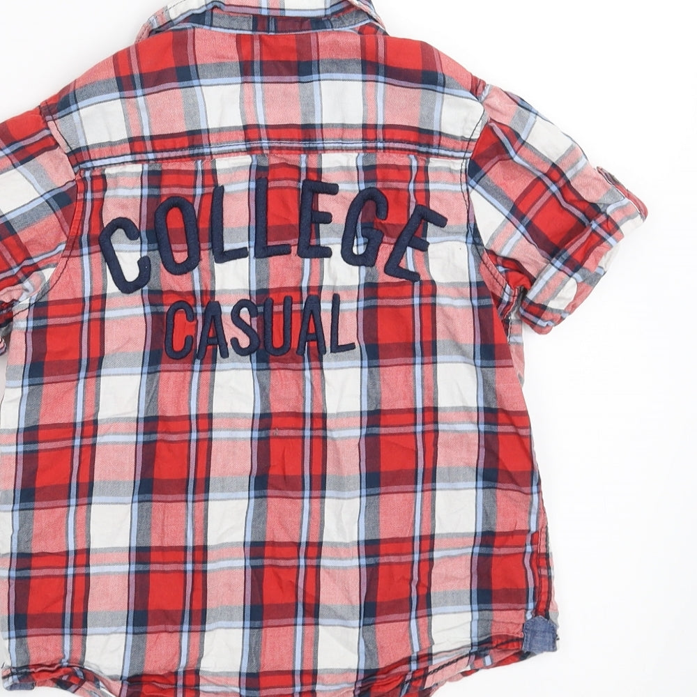 H&M Boys Red Check  Basic Button-Up Size 4-5 Years