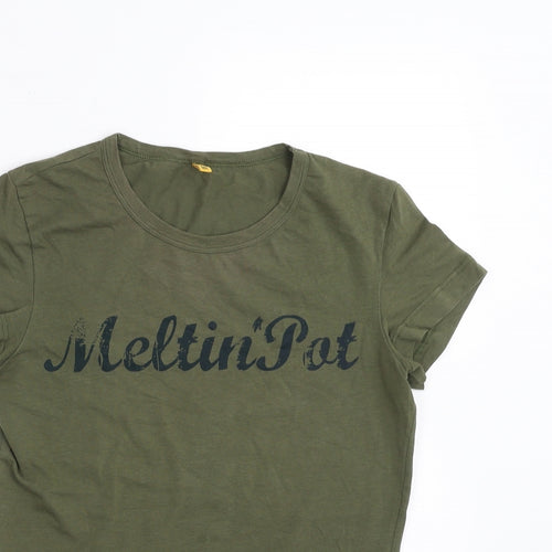 Meltin' Pot Womens Green   Basic T-Shirt Size S  - meltin pot