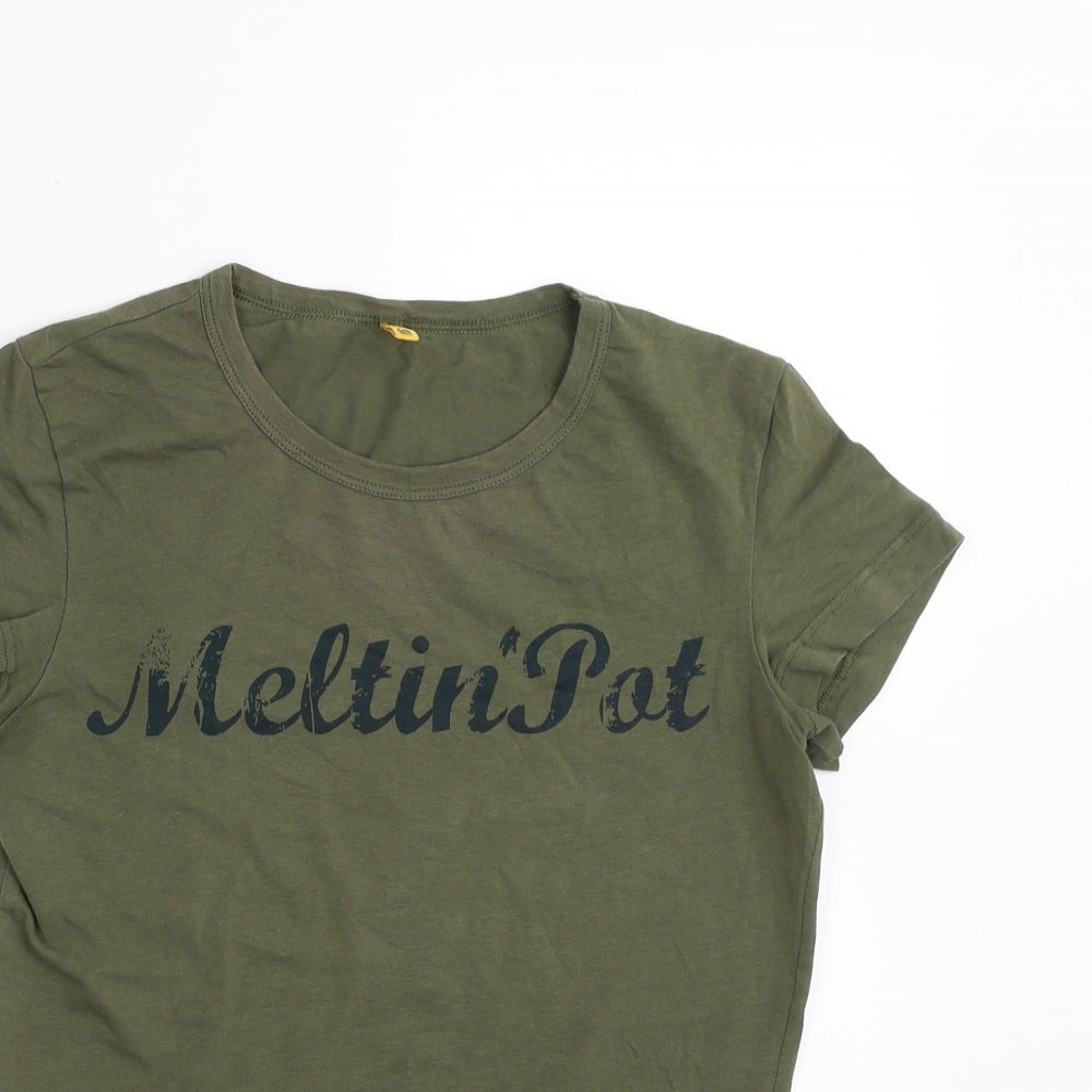 Meltin' Pot Womens Green   Basic T-Shirt Size S  - meltin pot
