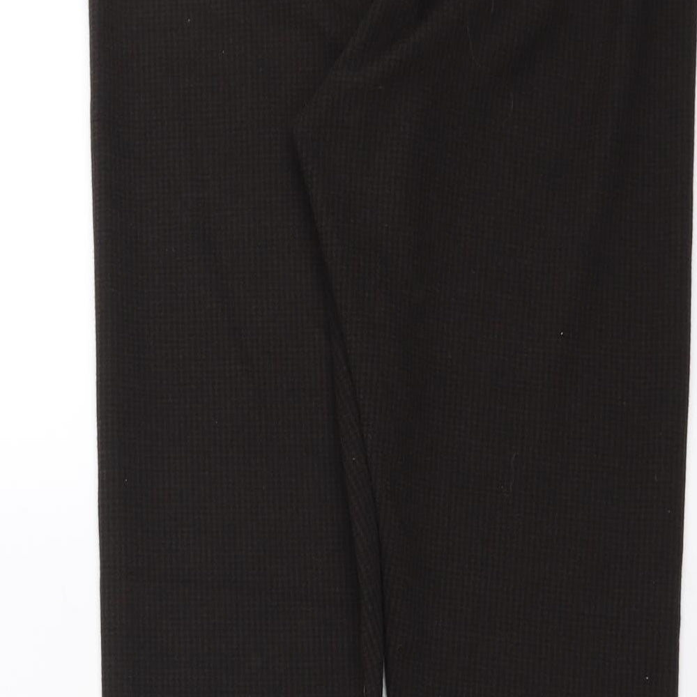 Marks and Spencer Womens Brown Houndstooth  Trousers  Size 12 L26 in