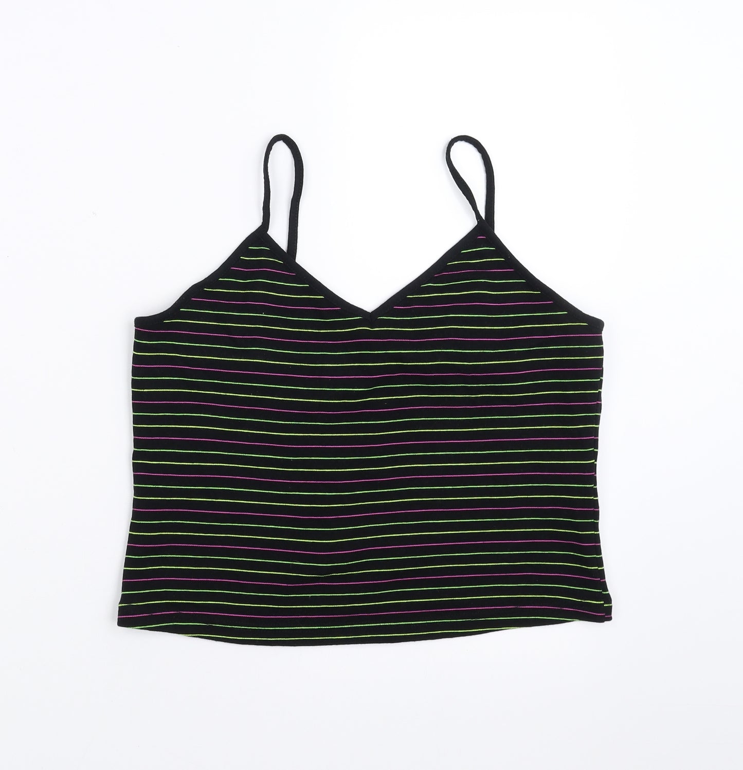 Primark Womens Black Striped  Camisole T-Shirt Size L