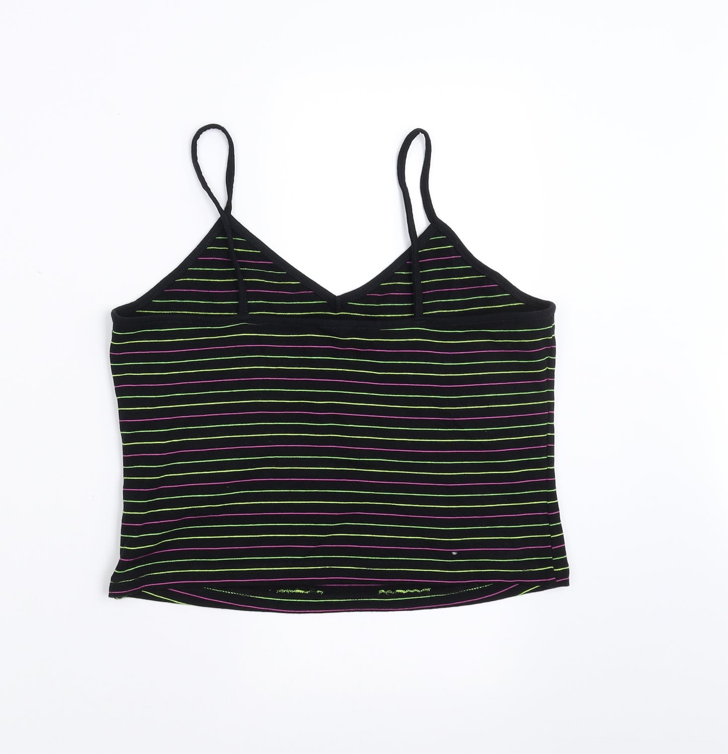 Primark Womens Black Striped  Camisole T-Shirt Size L