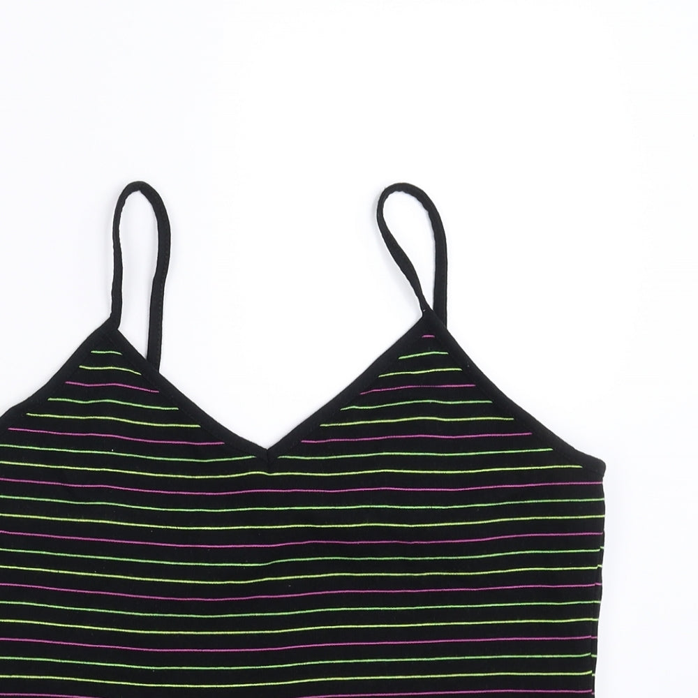 Primark Womens Black Striped  Camisole T-Shirt Size L