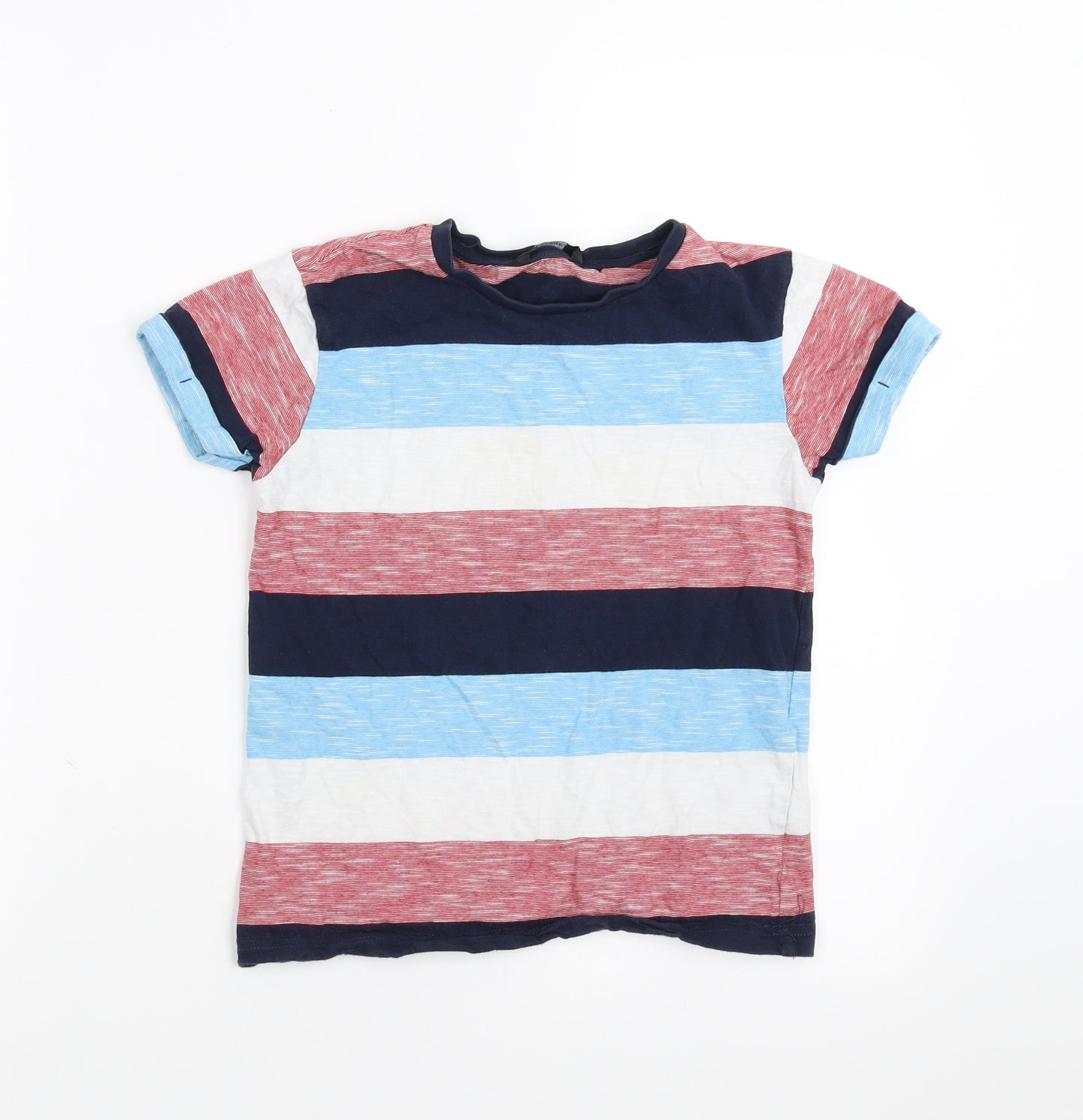 George Boys Blue Striped  Basic T-Shirt Size 8-9 Years