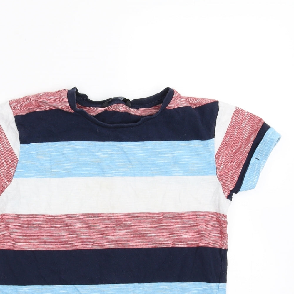 George Boys Blue Striped  Basic T-Shirt Size 8-9 Years