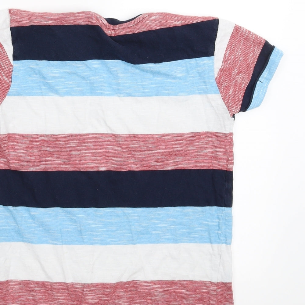 George Boys Blue Striped  Basic T-Shirt Size 8-9 Years