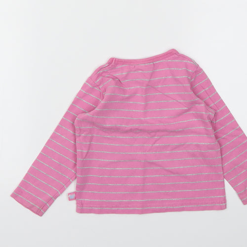 Cherokee Girls Pink Striped  Basic T-Shirt Size 12-18 Months