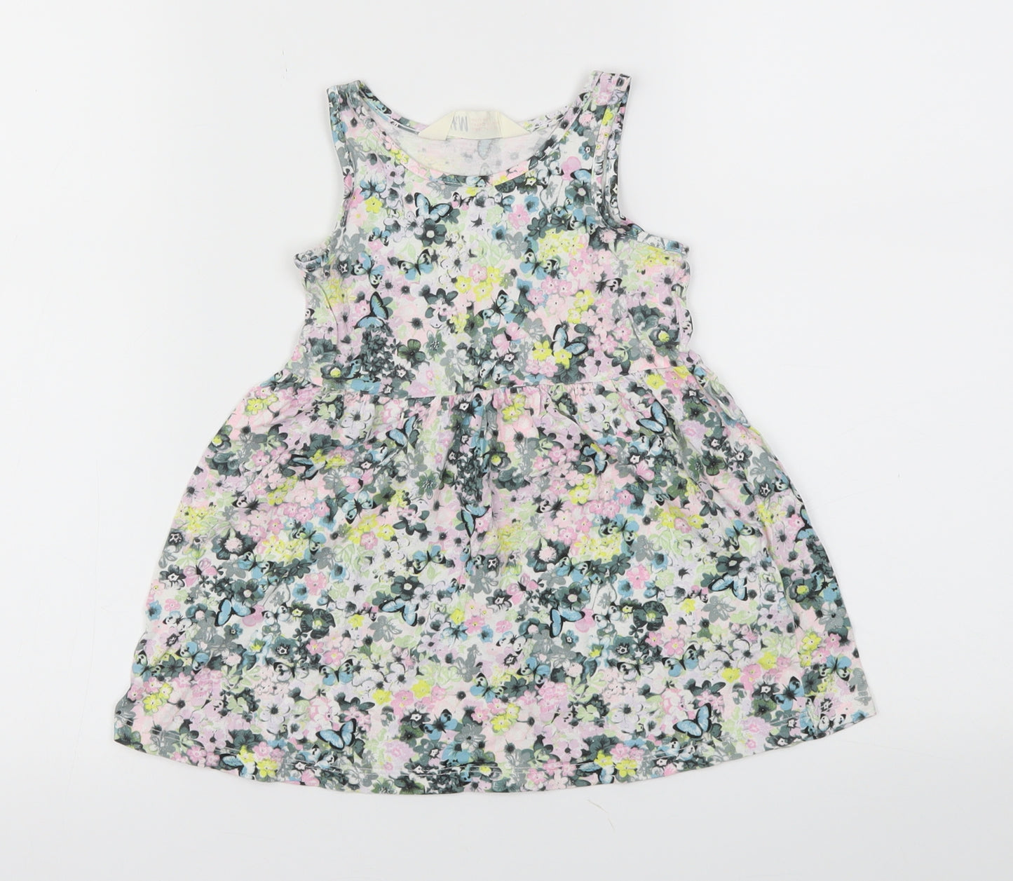 H&M Girls Multicoloured Floral  Fit & Flare  Size 2 Years