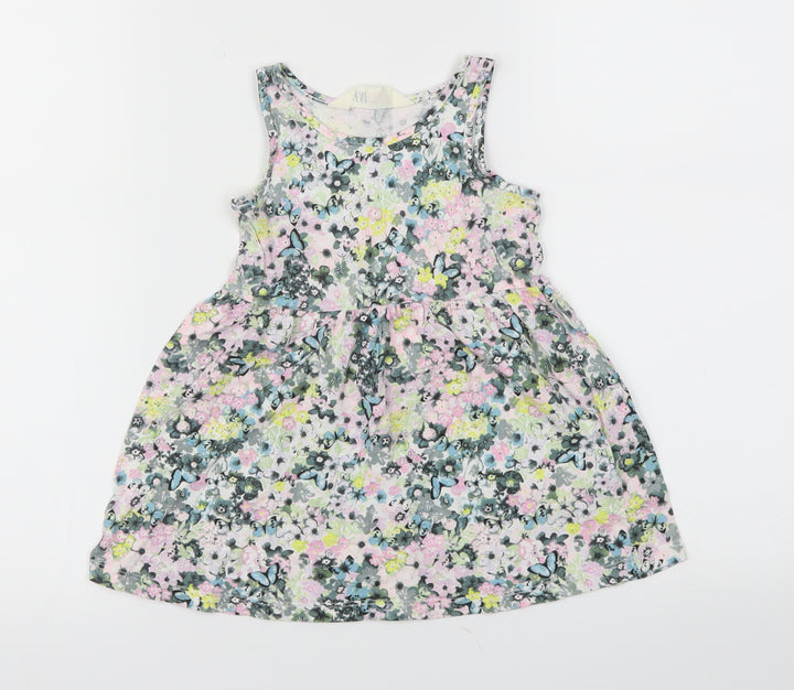 H&M Girls Multicoloured Floral  Fit & Flare  Size 2 Years