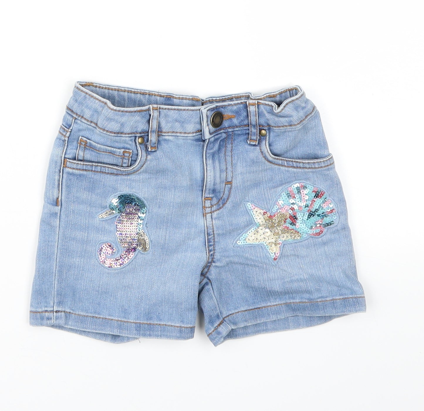 Monsoon Girls Blue   Cut-Off Shorts Size 6 Years
