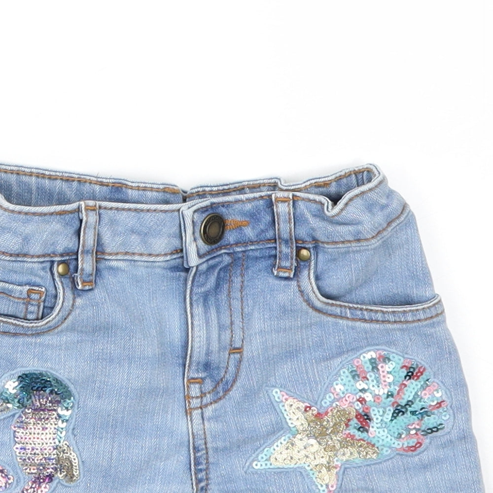 Monsoon Girls Blue   Cut-Off Shorts Size 6 Years