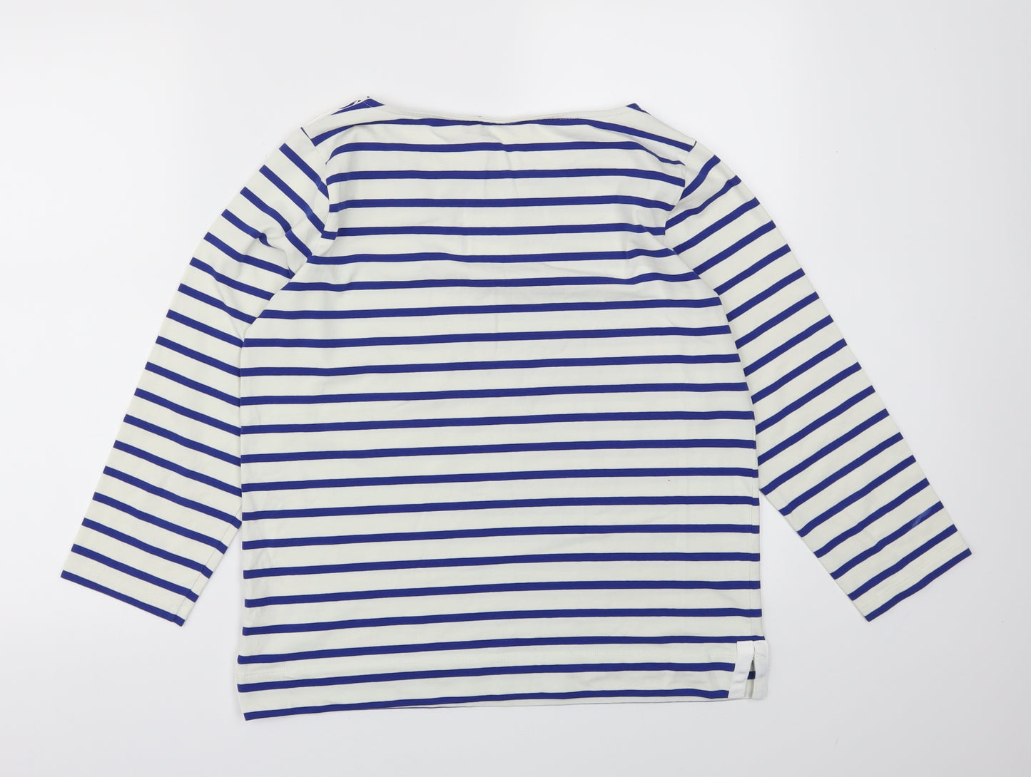 Preworn Womens Blue Striped  Basic Polo Size M