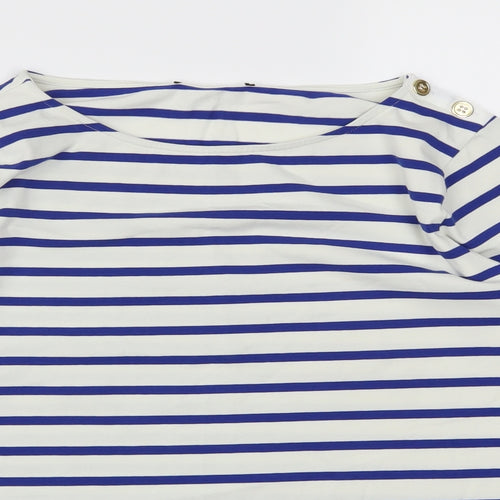 Preworn Womens Blue Striped  Basic Polo Size M