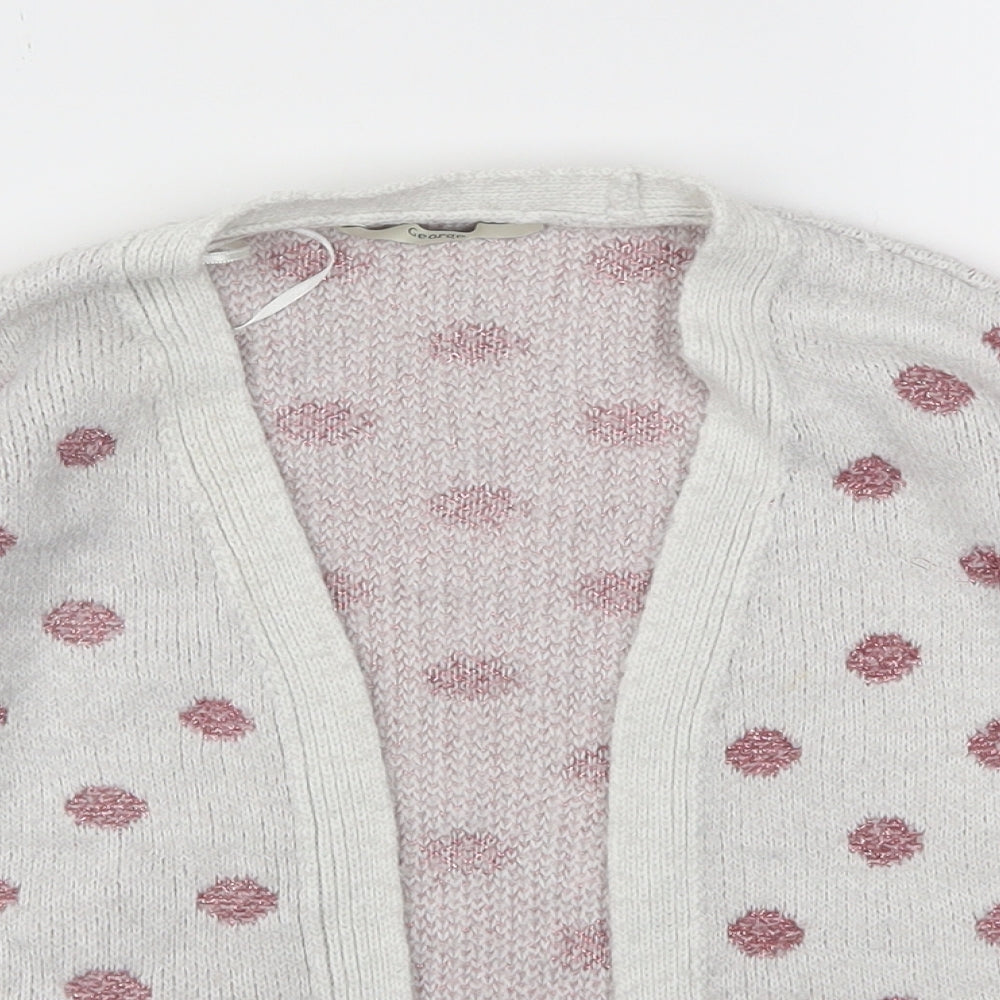 George Girls Grey Polka Dot  Cardigan Jumper Size 5-6 Years